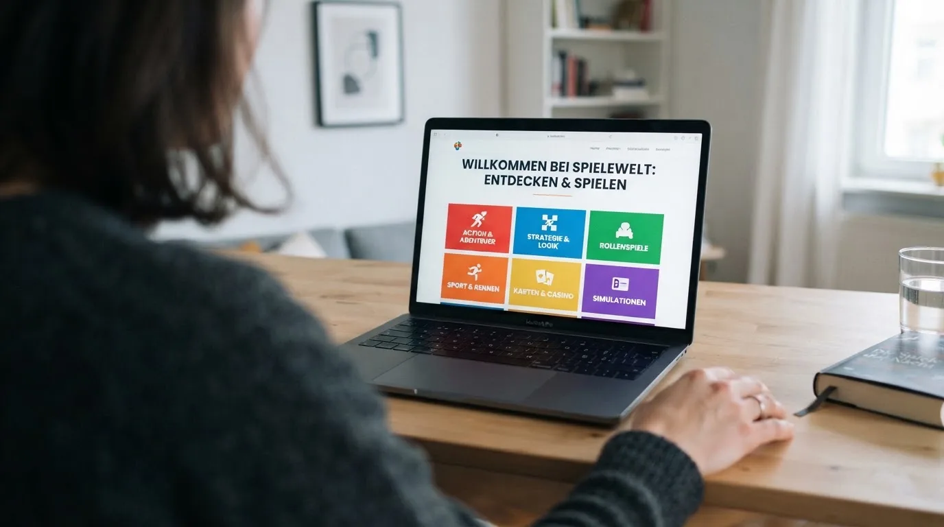 Person am Laptop liest eine Übersichtsseite zu Glücksspielen im Internet — best crypto casino österreich